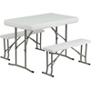 image:imageFlash Furniture Harris 10x10 White Pop Up Event Canopy Tent with Wheeled Case and Folding Bench Set  Portable Tailgate Camping Event SetWhite