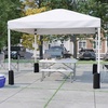 image:imageFlash Furniture Harris 10x10 White Pop Up Event Canopy Tent with Wheeled Case and Folding Bench Set  Portable Tailgate Camping Event SetWhite
