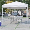 image:imageFlash Furniture Harris 10x10 White Pop Up Event Canopy Tent with Wheeled Case and Folding Bench Set  Portable Tailgate Camping Event SetWhite