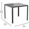 image:imageFlash Furniture Harris Commercial 5 Piece Table and Chairs Set  4 Black Metal Chairs with Poly Resin Backs and Seats  Black Square Table with Poly Resin Top5Piece Set