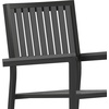 image:imageFlash Furniture Harris Commercial 5 Piece Table and Chairs Set  4 Black Metal Chairs with Poly Resin Backs and Seats  Black Square Table with Poly Resin TopContemporary