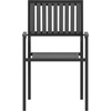 image:imageFlash Furniture Harris Commercial 5 Piece Table and Chairs Set  4 Black Metal Chairs with Poly Resin Backs and Seats  Black Square Table with Poly Resin TopContemporary