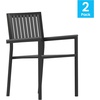 image:imageFlash Furniture Harris Commercial 5 Piece Table and Chairs Set  4 Black Metal Chairs with Poly Resin Backs and Seats  Black Square Table with Poly Resin TopContemporary