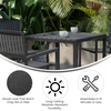 image:imageFlash Furniture Harris Commercial 5 Piece Table and Chairs Set  4 Black Metal Chairs with Poly Resin Backs and Seats  Black Square Table with Poly Resin Top5Piece Set