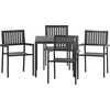 image:imageFlash Furniture Harris Commercial 5 Piece Table and Chairs Set  4 Black Metal Chairs with Poly Resin Backs and Seats  Black Square Table with Poly Resin Top5Piece Set