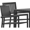 image:imageFlash Furniture Harris Commercial 5 Piece Table and Chairs Set  4 Black Metal Chairs with Poly Resin Backs and Seats  Black Square Table with Poly Resin Top5Piece Set