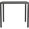 image:imageFlash Furniture Harris Commercial IndoorOutdoor Patio Table  Black Poly Resin Slatted Top  Black Steel Frame  Seating for 4