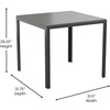 image:imageFlash Furniture Harris Commercial IndoorOutdoor Patio Table  Black Poly Resin Slatted Top  Black Steel Frame  Seating for 4