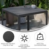 image:imageFlash Furniture Harris Commercial IndoorOutdoor Patio Table  Black Poly Resin Slatted Top  Black Steel Frame  Seating for 4