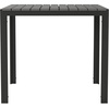 image:imageFlash Furniture Harris Commercial IndoorOutdoor Patio Table  Black Poly Resin Slatted Top  Black Steel Frame  Seating for 4