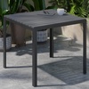 image:imageFlash Furniture Harris Commercial IndoorOutdoor Patio Table  Black Poly Resin Slatted Top  Black Steel Frame  Seating for 4