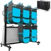 image:imageFlash Furniture Hawkins Heavy Duty Folding Table and Chairs Mobile CartLocking Wheels Outdoor Cover 84 Folding Chairs or 42 Chairs and 12 Tables Capacity Black