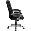 image:imageFlash Furniture Heather High Back Black LeatherSoft Layered Upholstered Executive Swivel Ergonomic Office Chair with Silver Nylon Base and Arms