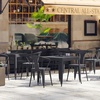 image:imageFlash Furniture Helvey Set of 2 Commercial IndoorOutdoor Chairs  Black Poly Resin Slat Seats  Black Vertical Slat Back Steel Frames  Stackable up to 8 Chairs High
