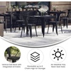 image:imageFlash Furniture Helvey Set of 2 Commercial IndoorOutdoor Chairs  Black Poly Resin Slat Seats  Black Vertical Slat Back Steel Frames  Stackable up to 8 Chairs High