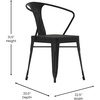 image:imageFlash Furniture Helvey Set of 2 Commercial IndoorOutdoor Chairs  Black Poly Resin Slat Seats  Black Vertical Slat Back Steel Frames  Stackable up to 8 Chairs High