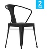 image:imageFlash Furniture Helvey Set of 2 Commercial IndoorOutdoor Chairs  Black Poly Resin Slat Seats  Black Vertical Slat Back Steel Frames  Stackable up to 8 Chairs High