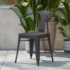 image:imageFlash Furniture Helvey Set of 2 Commercial IndoorOutdoor Chairs  Black Poly Resin Slat Seats  Black Vertical Slat Back Steel Frames  Stackable up to 8 Chairs High