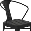image:imageFlash Furniture Helvey Set of 2 Commercial IndoorOutdoor Chairs  Black Poly Resin Slat Seats  Black Vertical Slat Back Steel Frames  Stackable up to 8 Chairs High
