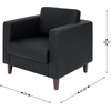 image:imageFlash Furniture Hercules Artemis Commercial Chair for Reception and Lobby Use with Solid Wood Legs 2 Outlets 1 USB and 1 USBC Ports Cognac LeatherSoftBlack