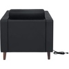 image:imageFlash Furniture Hercules Artemis Commercial Chair for Reception and Lobby Use with Solid Wood Legs 2 Outlets 1 USB and 1 USBC Ports Cognac LeatherSoftBlack