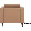 image:imageFlash Furniture Hercules Artemis Commercial Chair for Reception and Lobby Use with Solid Wood Legs 2 Outlets 1 USB and 1 USBC Ports Cognac LeatherSoftCognac