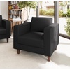 image:imageFlash Furniture Hercules Artemis Commercial Chair for Reception and Lobby Use with Solid Wood Legs 2 Outlets 1 USB and 1 USBC Ports Cognac LeatherSoftBlack