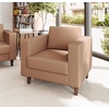 image:imageFlash Furniture Hercules Artemis Commercial Chair for Reception and Lobby Use with Solid Wood Legs 2 Outlets 1 USB and 1 USBC Ports Cognac LeatherSoftCognac