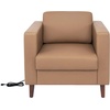 image:imageFlash Furniture Hercules Artemis Commercial Chair for Reception and Lobby Use with Solid Wood Legs 2 Outlets 1 USB and 1 USBC Ports Cognac LeatherSoftCognac