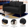 image:imageFlash Furniture Hercules Artemis Commercial Loveseat for Reception and Lobby Use with Solid Wood Legs 2 Outlets 1 USB and 1 USBC Ports Black LeatherSoftBlack
