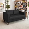 image:imageFlash Furniture Hercules Artemis Commercial Loveseat for Reception and Lobby Use with Solid Wood Legs 2 Outlets 1 USB and 1 USBC Ports Black LeatherSoftBlack