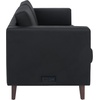 image:imageFlash Furniture Hercules Artemis Commercial Loveseat for Reception and Lobby Use with Solid Wood Legs 2 Outlets 1 USB and 1 USBC Ports Black LeatherSoftBlack