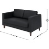 image:imageFlash Furniture Hercules Artemis Commercial Loveseat for Reception and Lobby Use with Solid Wood Legs 2 Outlets 1 USB and 1 USBC Ports Black LeatherSoftBlack