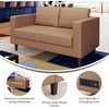 image:imageFlash Furniture Hercules Artemis Commercial Loveseat for Reception and Lobby Use with Solid Wood Legs 2 Outlets 1 USB and 1 USBC Ports Black LeatherSoftCognac