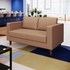 image:imageFlash Furniture Hercules Artemis Commercial Loveseat for Reception and Lobby Use with Solid Wood Legs 2 Outlets 1 USB and 1 USBC Ports Black LeatherSoftCognac