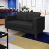 image:imageFlash Furniture Hercules Artemis Commercial Loveseat for Reception and Lobby Use with Solid Wood Legs 2 Outlets 1 USB and 1 USBC Ports Black LeatherSoftBlack
