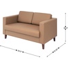 image:imageFlash Furniture Hercules Artemis Commercial Loveseat for Reception and Lobby Use with Solid Wood Legs 2 Outlets 1 USB and 1 USBC Ports Black LeatherSoftCognac