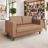 image:imageFlash Furniture Hercules Artemis Commercial Loveseat for Reception and Lobby Use with Solid Wood Legs 2 Outlets 1 USB and 1 USBC Ports Black LeatherSoftCognac