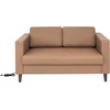 image:imageFlash Furniture Hercules Artemis Commercial Loveseat for Reception and Lobby Use with Solid Wood Legs 2 Outlets 1 USB and 1 USBC Ports Black LeatherSoftCognac
