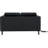image:imageFlash Furniture Hercules Artemis Commercial Loveseat for Reception and Lobby Use with Solid Wood Legs 2 Outlets 1 USB and 1 USBC Ports Black LeatherSoftBlack