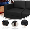 image:imageFlash Furniture Hercules Artemis Commercial Modular Left Arm Chair for Reception Areas with Solid Wood Legs 2 Outlets 1 USB and 1 USBC Ports Cognac LeatherSoftBlack