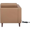 image:imageFlash Furniture Hercules Artemis Commercial Modular Left Arm Chair for Reception Areas with Solid Wood Legs 2 Outlets 1 USB and 1 USBC Ports Cognac LeatherSoftCognac