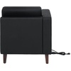 image:imageFlash Furniture Hercules Artemis Commercial Modular Left Arm Chair for Reception Areas with Solid Wood Legs 2 Outlets 1 USB and 1 USBC Ports Cognac LeatherSoftBlack