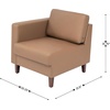 image:imageFlash Furniture Hercules Artemis Commercial Modular Left Arm Chair for Reception Areas with Solid Wood Legs 2 Outlets 1 USB and 1 USBC Ports Cognac LeatherSoftCognac