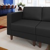 image:imageFlash Furniture Hercules Artemis Commercial Modular Left Arm Chair for Reception Areas with Solid Wood Legs 2 Outlets 1 USB and 1 USBC Ports Cognac LeatherSoftBlack