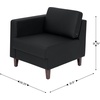 image:imageFlash Furniture Hercules Artemis Commercial Modular Left Arm Chair for Reception Areas with Solid Wood Legs 2 Outlets 1 USB and 1 USBC Ports Cognac LeatherSoftBlack