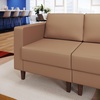 image:imageFlash Furniture Hercules Artemis Commercial Modular Left Arm Chair for Reception Areas with Solid Wood Legs 2 Outlets 1 USB and 1 USBC Ports Cognac LeatherSoftCognac