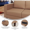 image:imageFlash Furniture Hercules Artemis Commercial Modular Left Arm Chair for Reception Areas with Solid Wood Legs 2 Outlets 1 USB and 1 USBC Ports Cognac LeatherSoftCognac