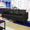 image:imageFlash Furniture Hercules Artemis Commercial Modular Left Arm Chair for Reception Areas with Solid Wood Legs 2 Outlets 1 USB and 1 USBC Ports Cognac LeatherSoftBlack
