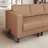 image:imageFlash Furniture Hercules Artemis Commercial Modular Left Arm Chair for Reception Areas with Solid Wood Legs 2 Outlets 1 USB and 1 USBC Ports Cognac LeatherSoftCognac